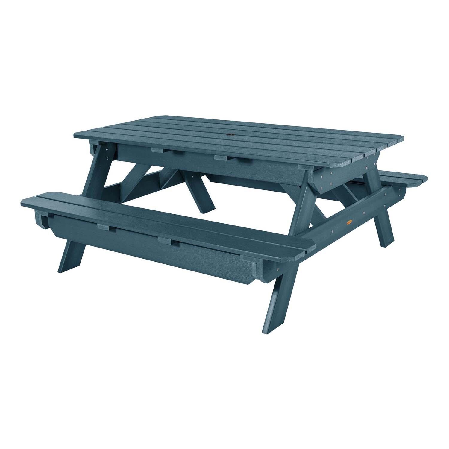 Lookwood 71 Inch Nantucket Blue Polyresin Picnic Table By Lakeview Outdoor Designs - White Background thumbnail