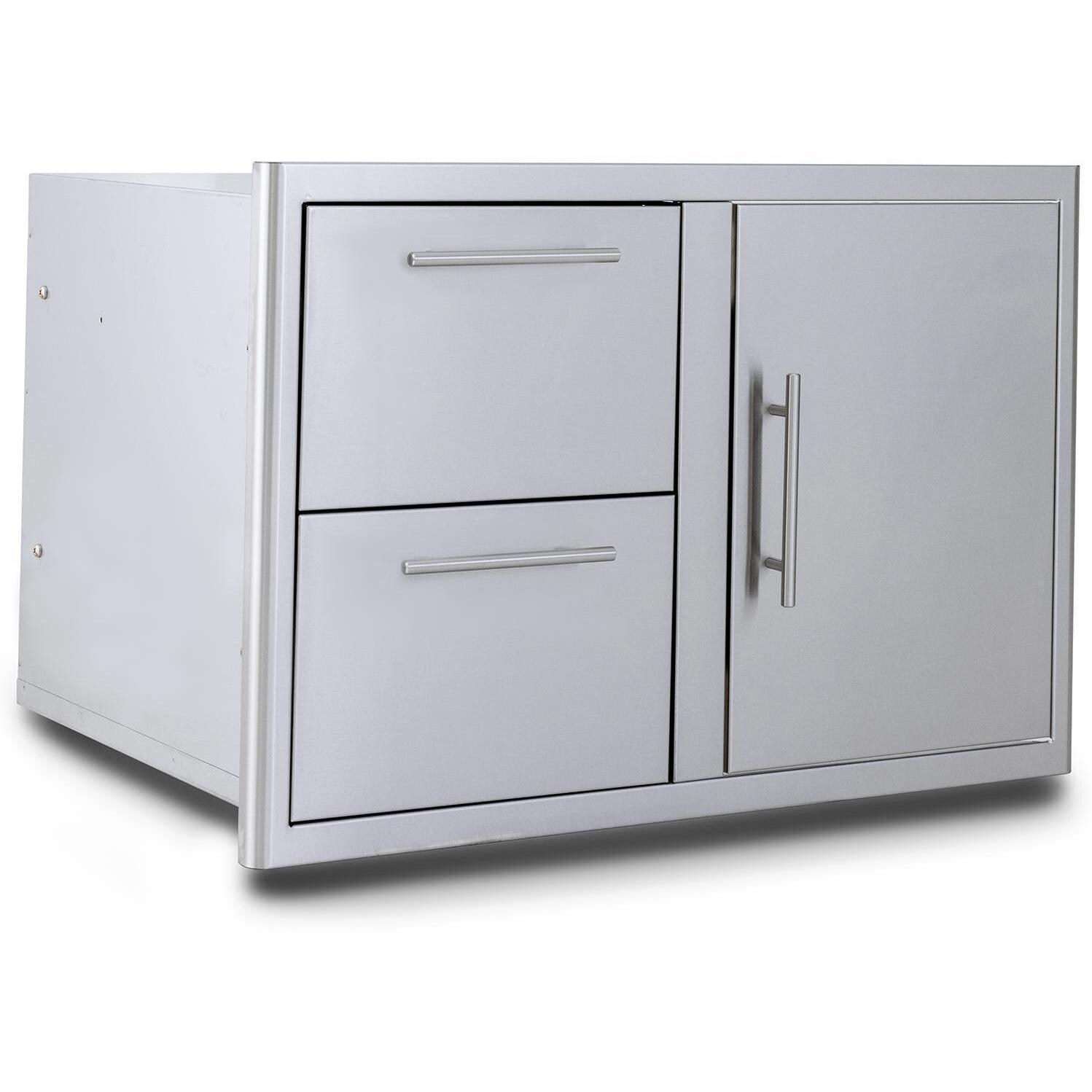 Blaze BLZ-DDC-R-LTSC 32-Inch Access Door & Stainless Steel Double Drawer Combo - White Background thumbnail