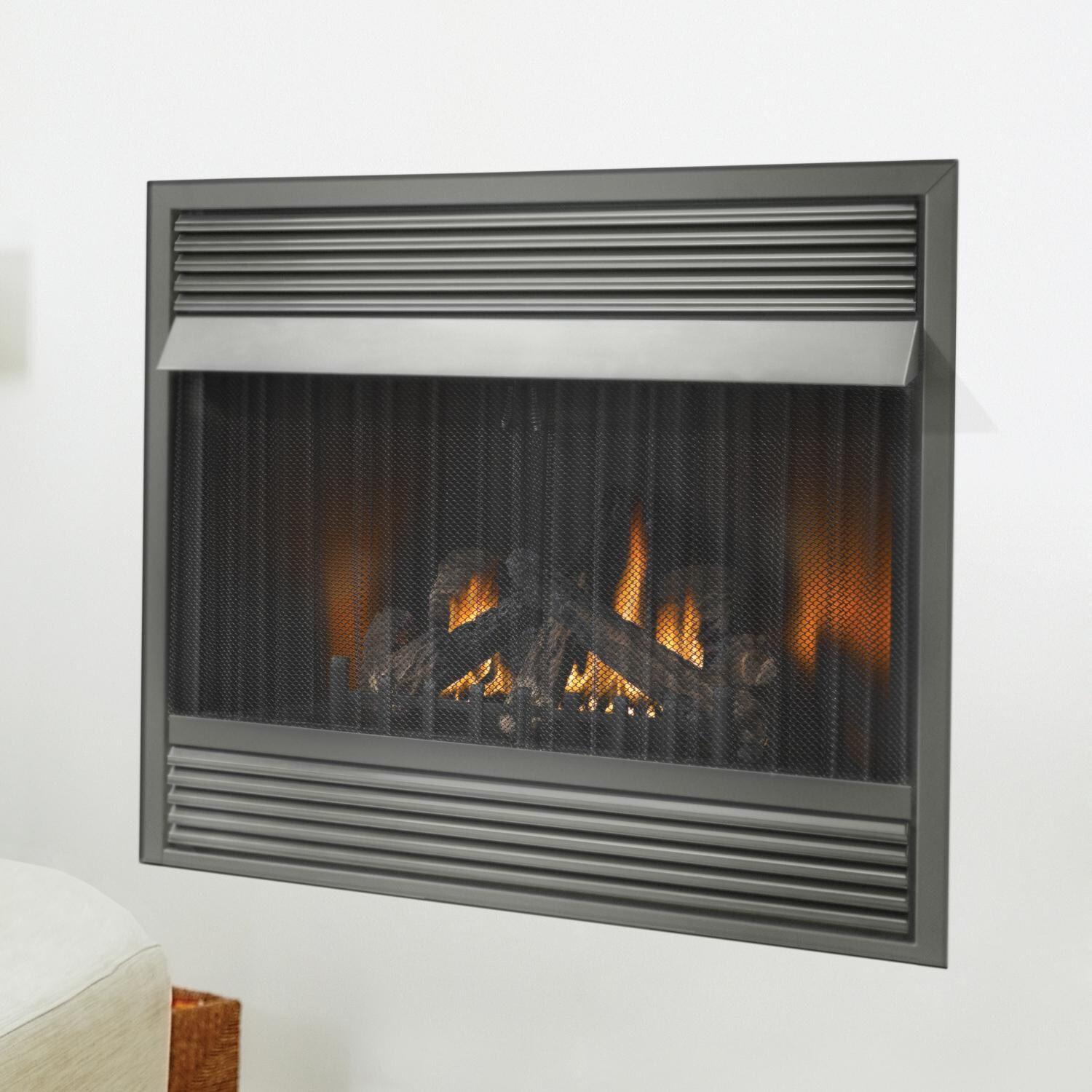 Napoleon Grandville 42-Inch Built-In Vent Free Natural Gas Fireplace W/ Millivolt Ignition And Black Contour Louvres - GVF42-1N