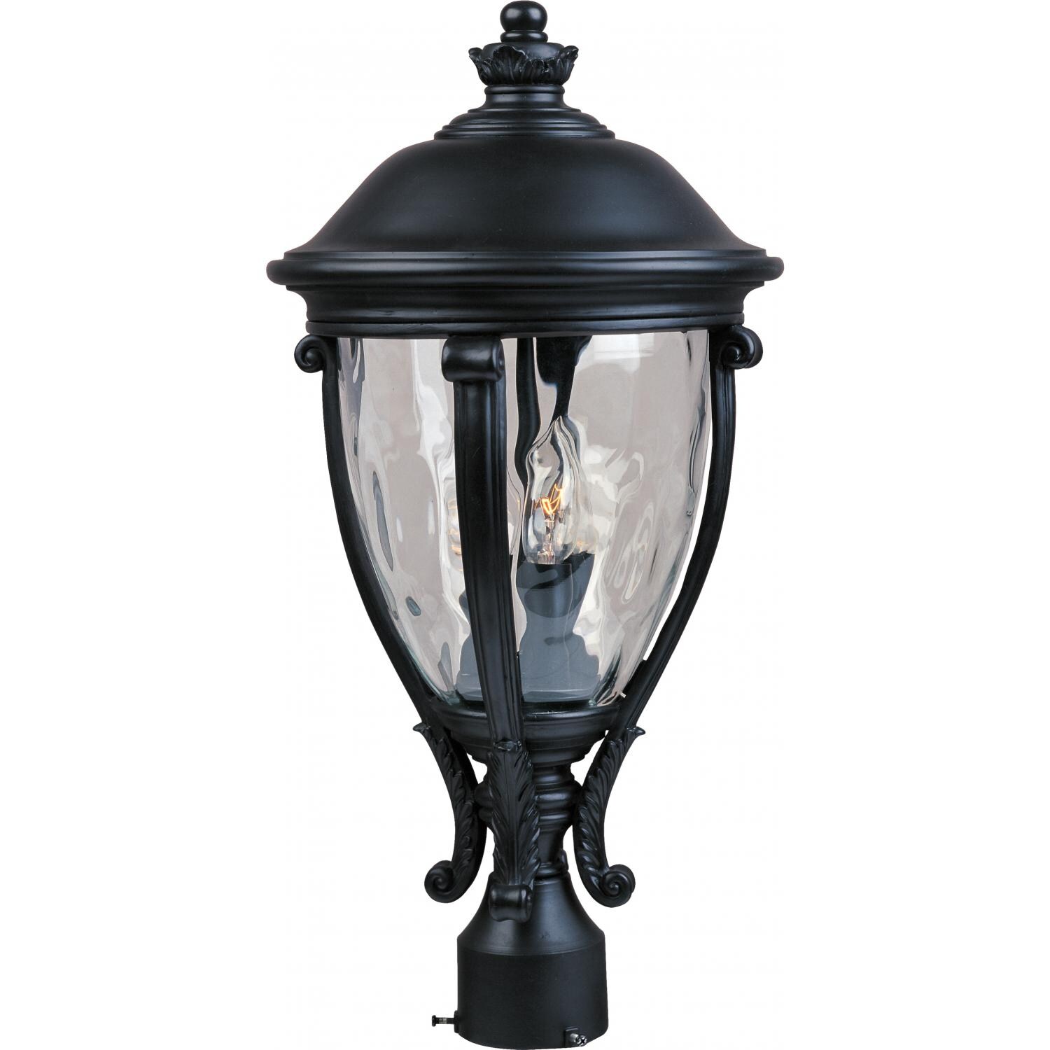 Maxim Camden VX Three Light 23-Inch Outdoor Post Light - Black - 41421WGBK