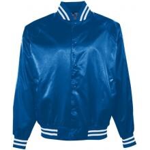 Augusta Satin Baseball Jacket/Striped Trim 3XL - Royal image