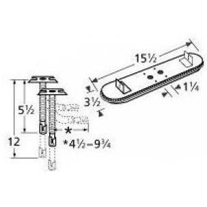Stainless Steel Oval Twin, Centered, 1.25 Inch Offset Burner 16702-72401