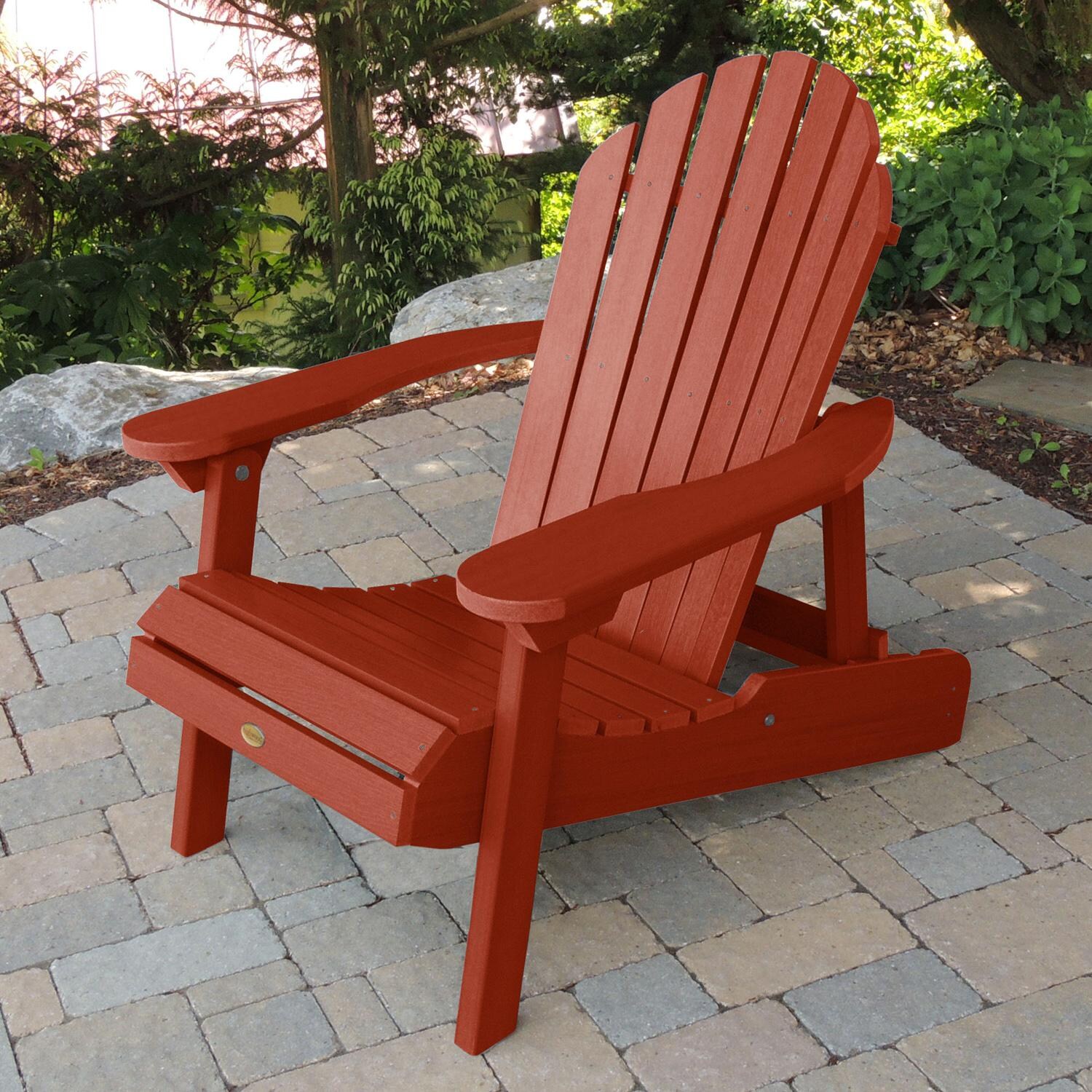 Lakeview Dream Bay Folding & Reclining Adirondack Chair - Rustic Red - Lifestyle thumbnail