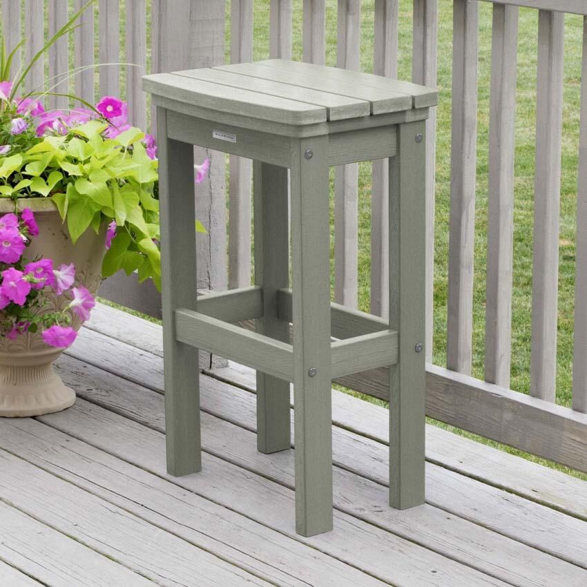 Hart Lane Polyresin Bar Stool in Eucalyptus By Lakeview Outdoor Designs - Angled - Lifestyle thumbnail