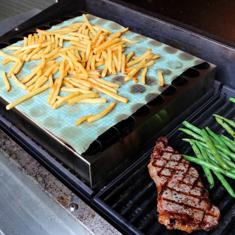 TEC Patio FR Series Stainless Steel Pizza Rack - Cooking Fries With the Rack While Grilling thumbnail
