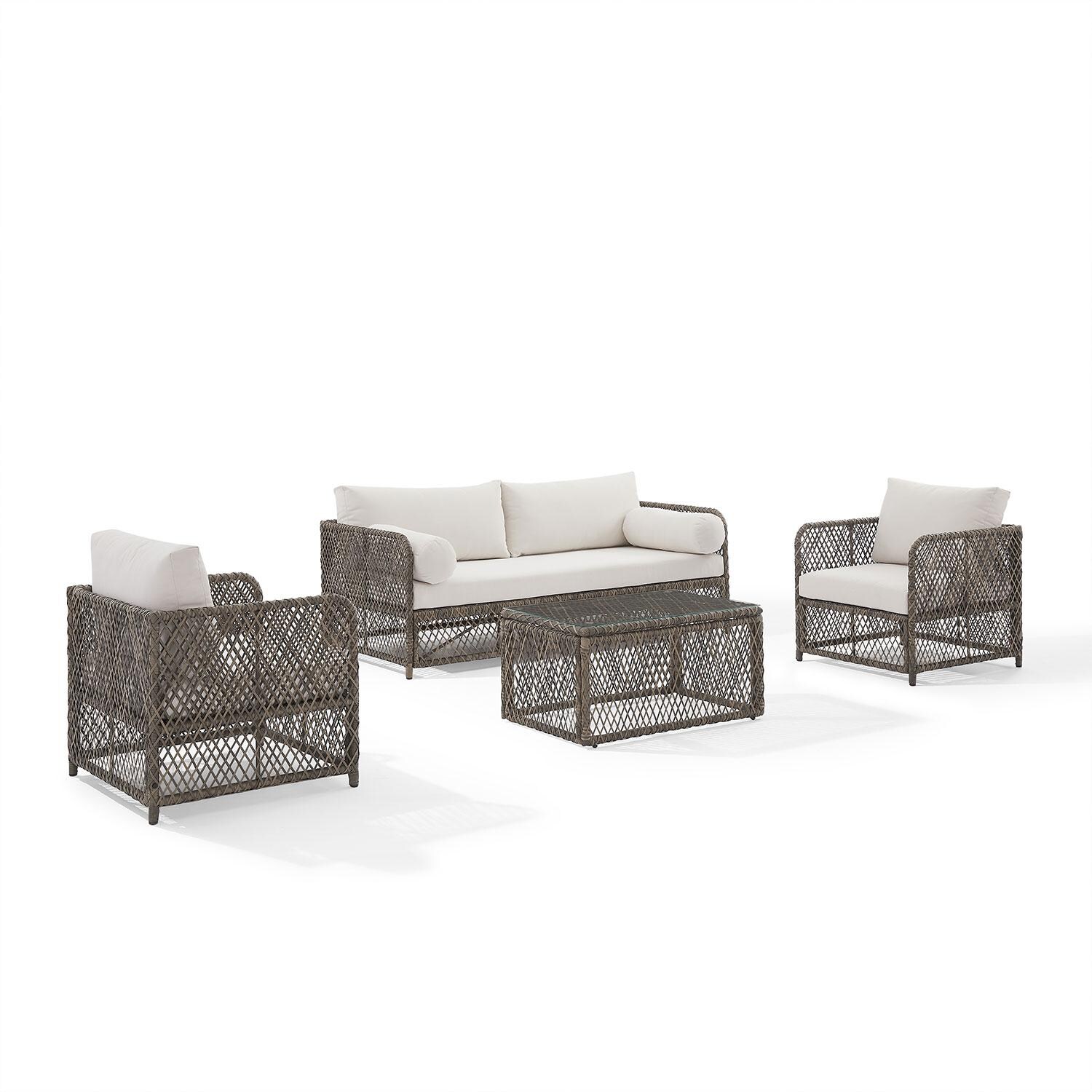 WestCay 4Pc Wicker Outdoor Sofa Seating Set by Ultimate Patio - White Background thumbnail