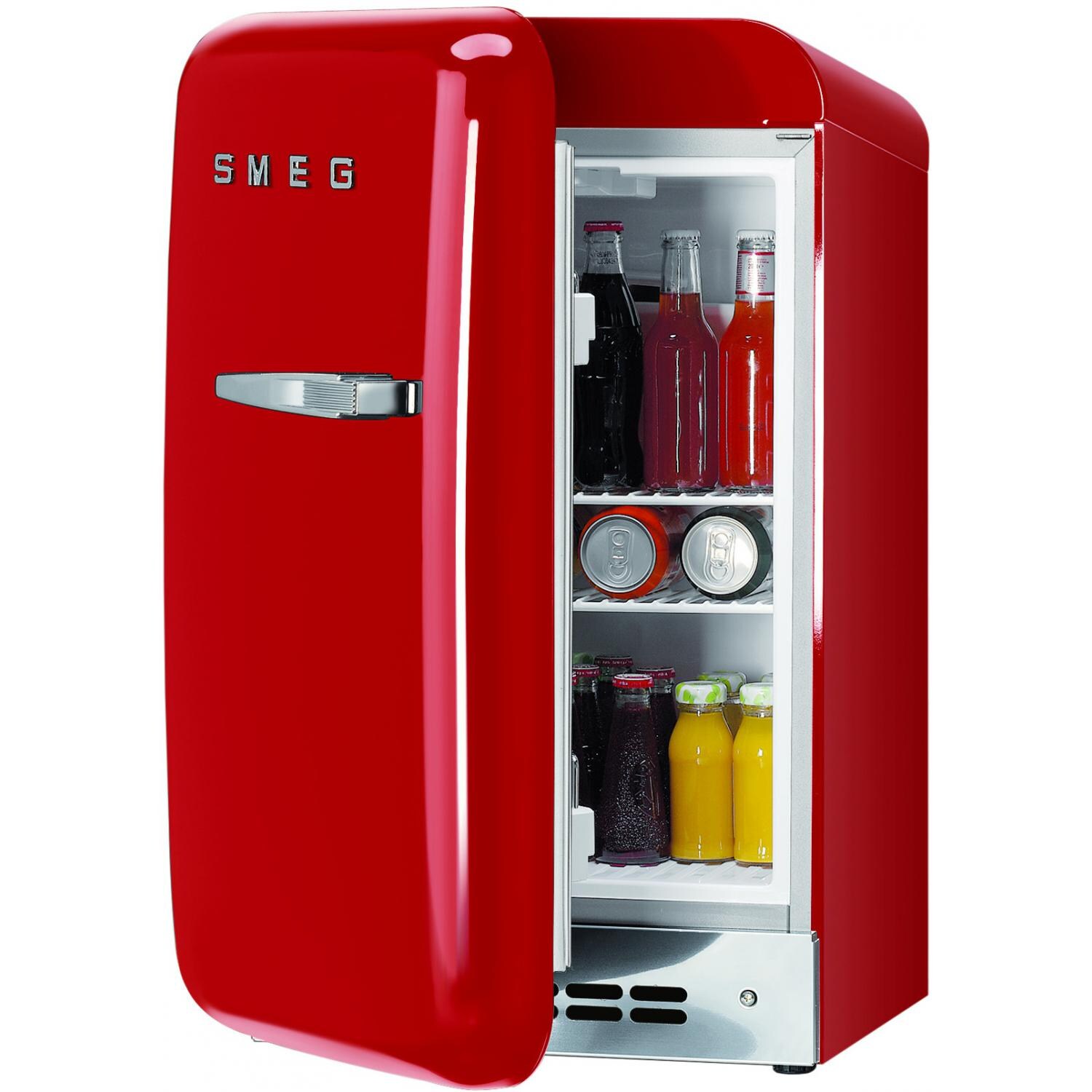 SMEG 1.5 Cu. Ft. Retro Style Red Compact Refrigerator with Two Adjustable Shelves - FAB5ULR thumbnail
