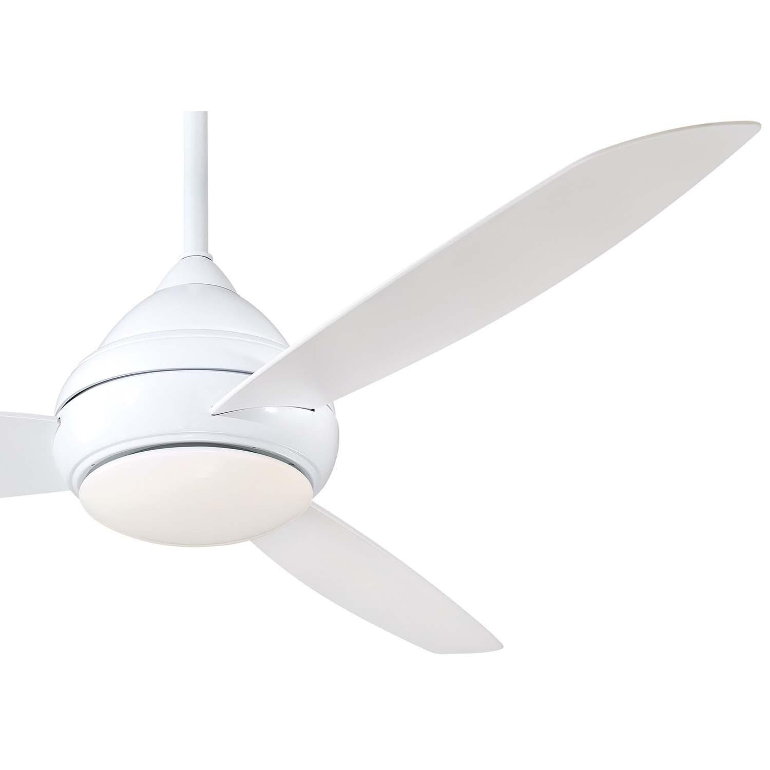 Minka-Aire F477L-WH Concept I Wet 58-Inch 3-Blade Ceiling Fan in White Finish w/ White Blades & White Opal Glass - Blade Detail thumbnail