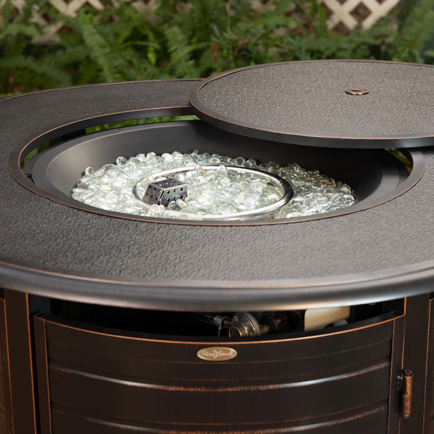 Ultimate Patio SC62755 Haven Bay 42-Inch Round Aluminum Propane Fire Pit Table - Burner thumbnail