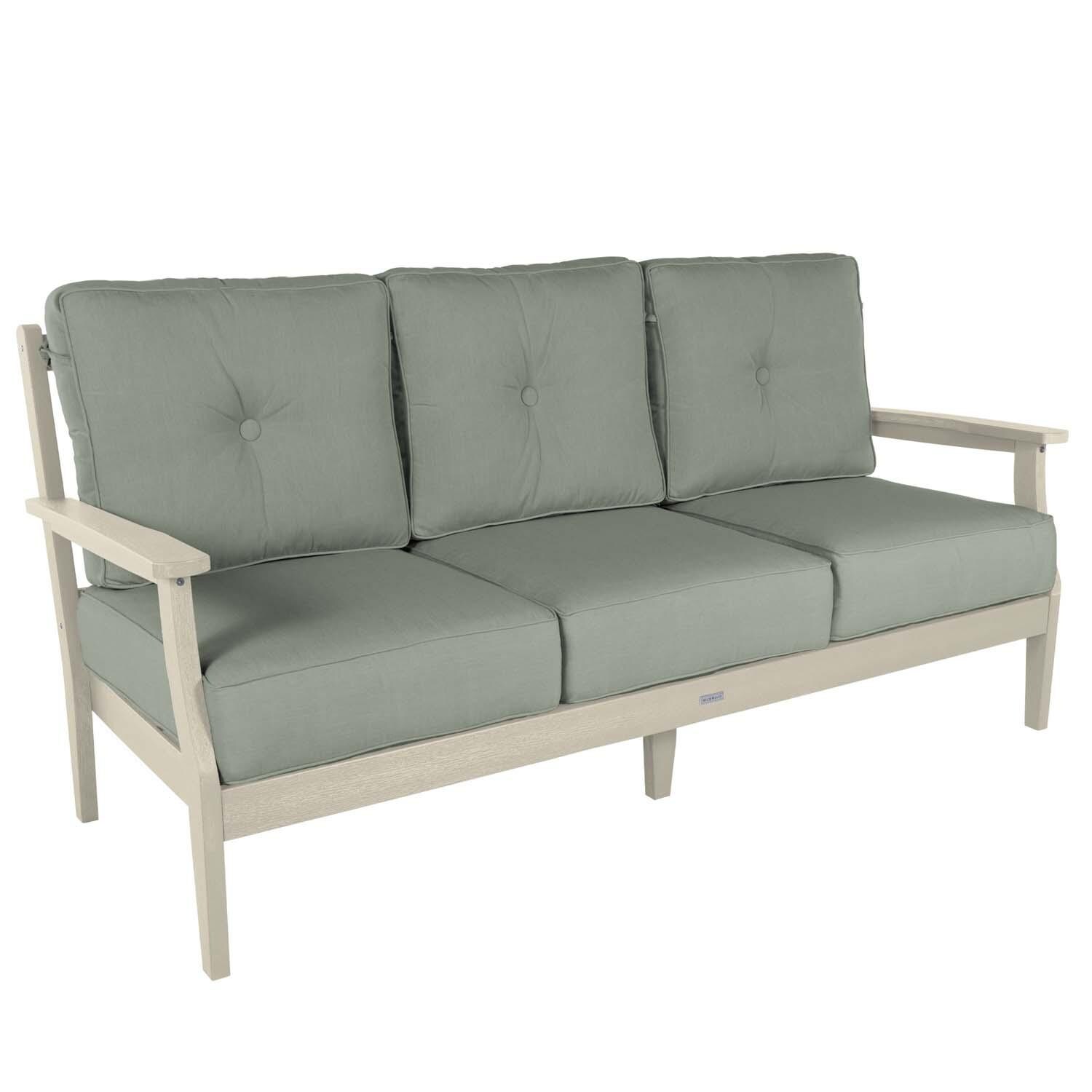 Blushing Bay 2 Pc Recycled Plastic Seating Set in Canvas Seasalt/Whitewash by Lakeview Outdoor Designs - Love Seat - White Background thumbnail