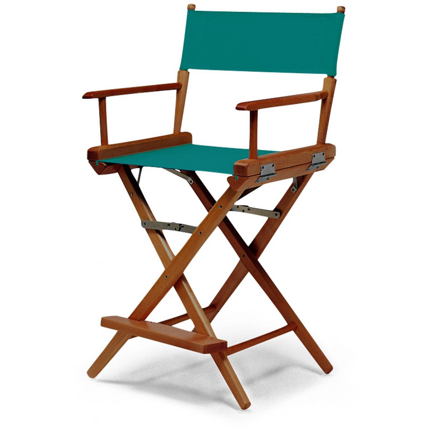 World Famous Counter Height Director Chair By Telescope Casual - Walnut/Teal