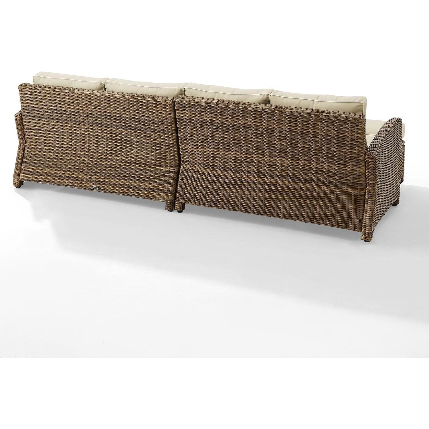 Ultimate Patio UP-92420WB-SA 4Pc Wicker Outdoor Sectional Patio Furniture Set in Sand - Rear - White Background thumbnail