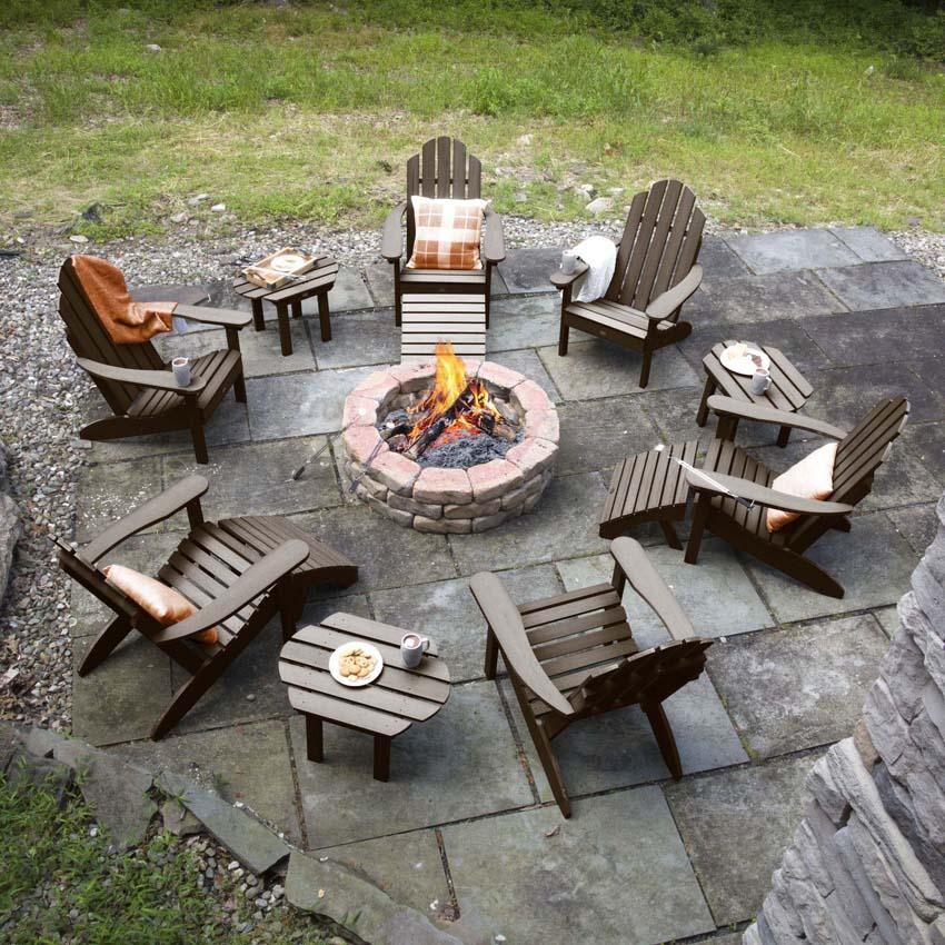 Paradise Key 12 Pc Set Polyresin Seating Set in Weathered Acorn By Lakeview Outdoor Designs - Lifestyle thumbnail