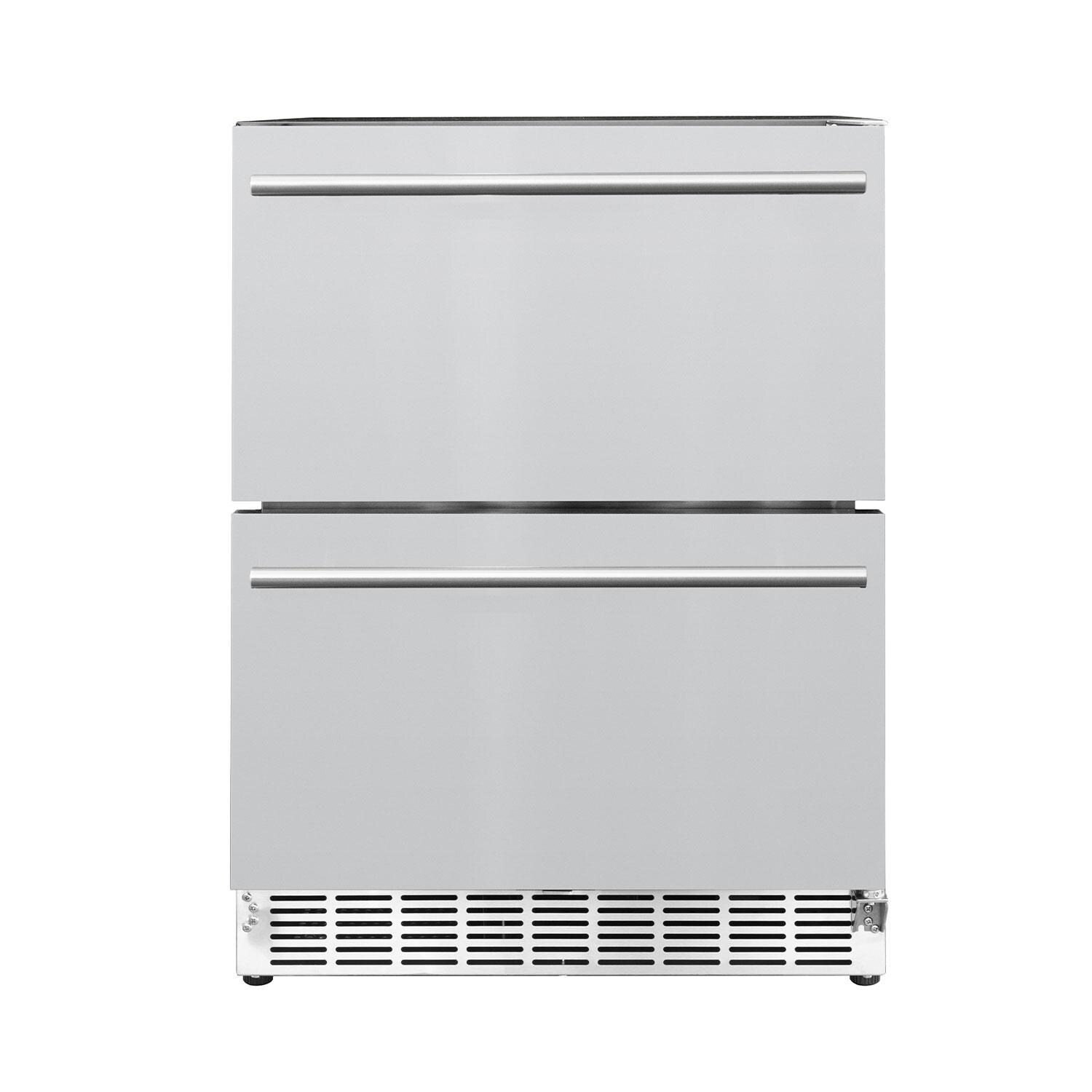 Summerset RFR-24DR2-A 24 Inch Outdoor Rated Double Drawer Refrigerator - Display - White Background thumbnail