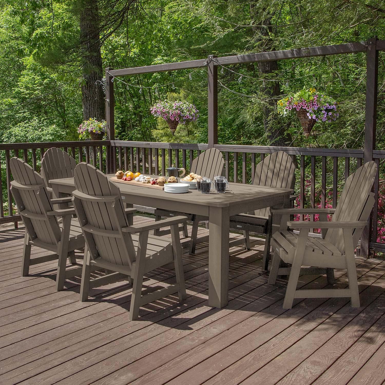 Dream Bay 7 Pc Recycled Plastic Dining Set in Woodland Brown by Lakeview
