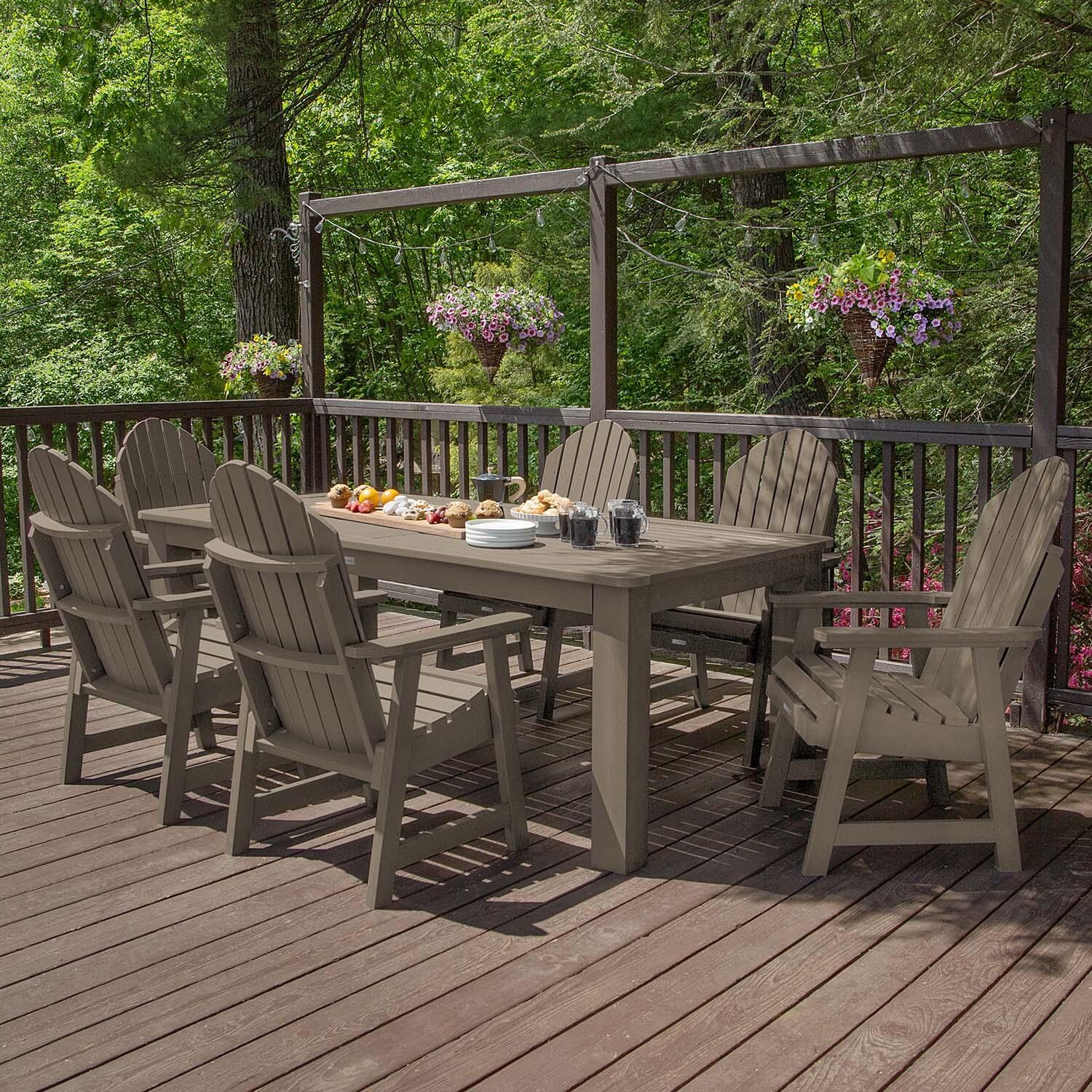 Dream Bay 7 Pc Recycled Plastic Dining Set In Woodland Brown by Lakeview - Lifestyle thumbnail