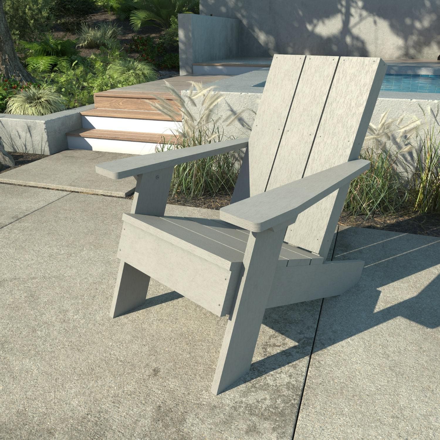 Lakeview Classical Cove Modern Adirondack Chair - Harbor Gray thumbnail