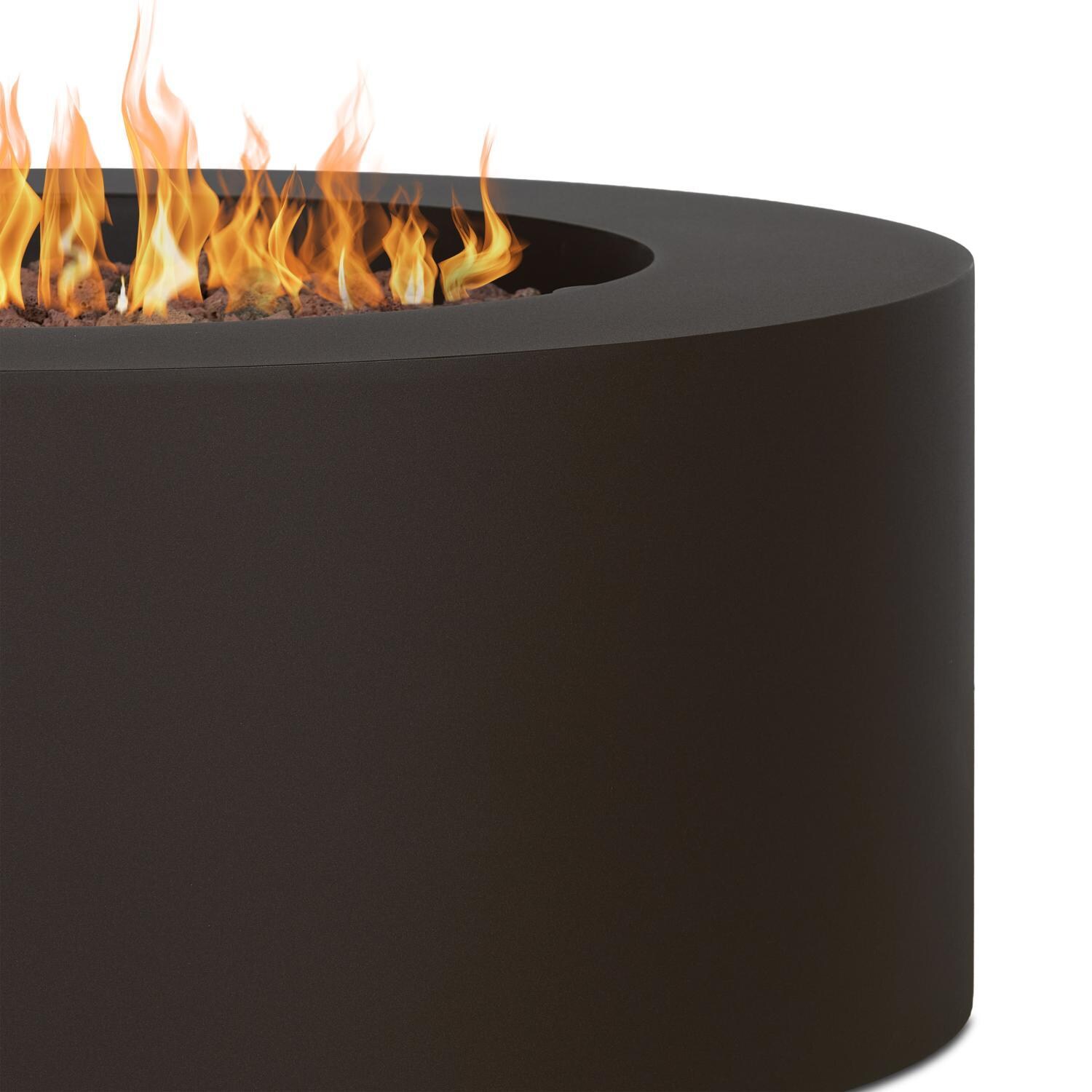Elysian 36-in Round Steel Propane Fire Pit Table in Dark Bronze by Lakeview Outdoor Designs - Detail thumbnail
