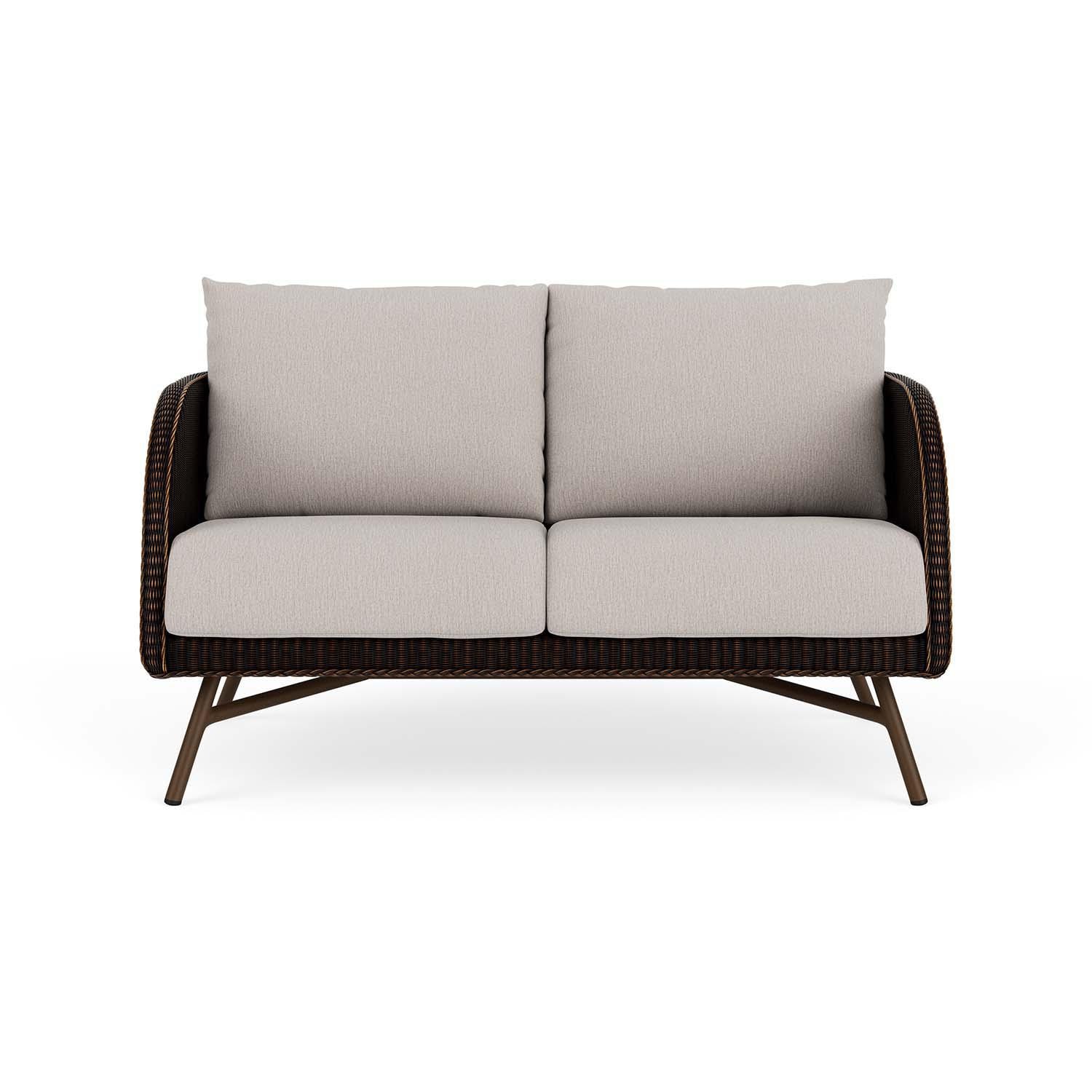 Essence Lloyd Loom Loveseat in Mink/Remy Cloud by Lloyd Flanders