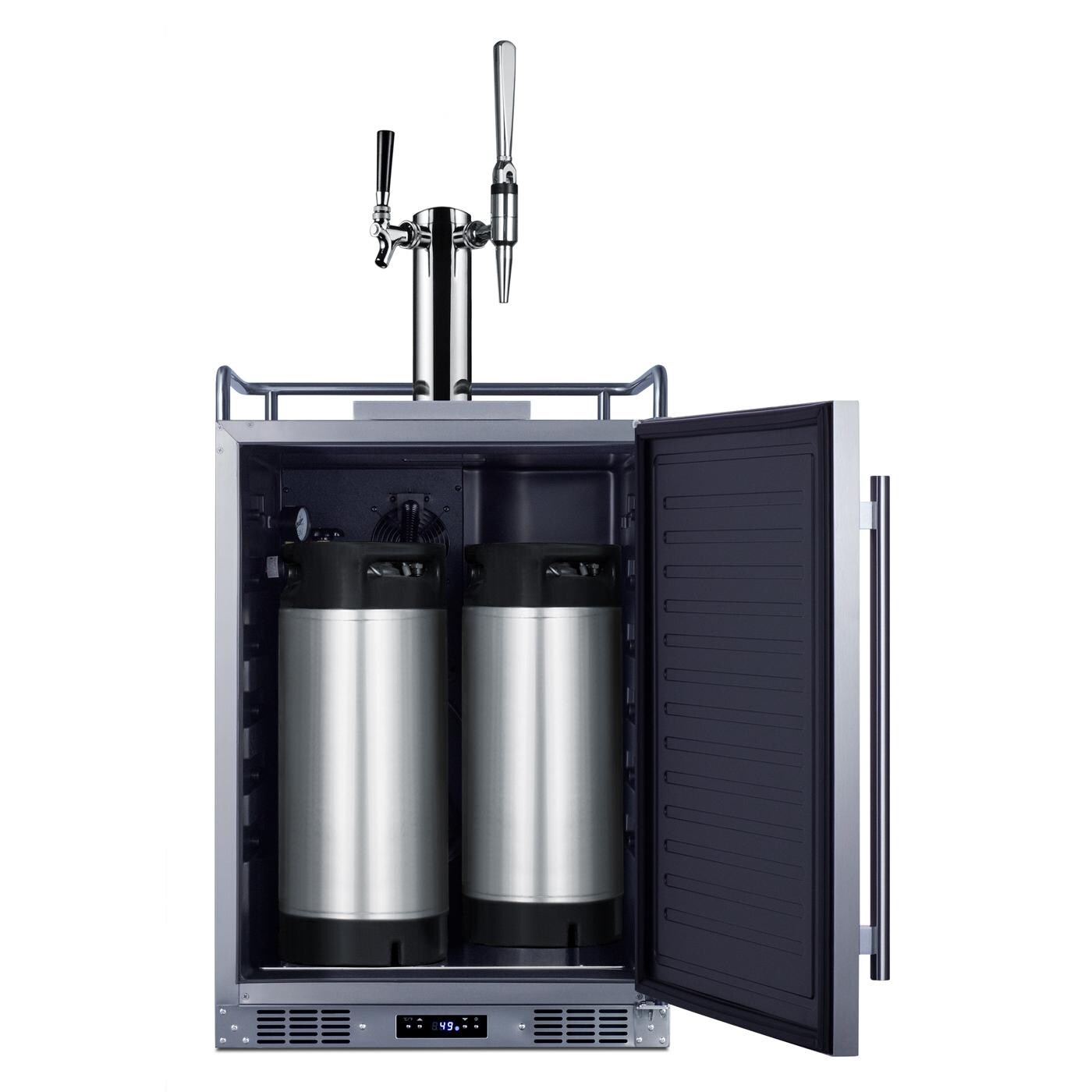 Summit SBC682CMTWIN Commercial Outdoor Rated Double Tap Cold Brew Nitro & Flat Coffee Dispenser / Kegerator - With Tanks thumbnail
