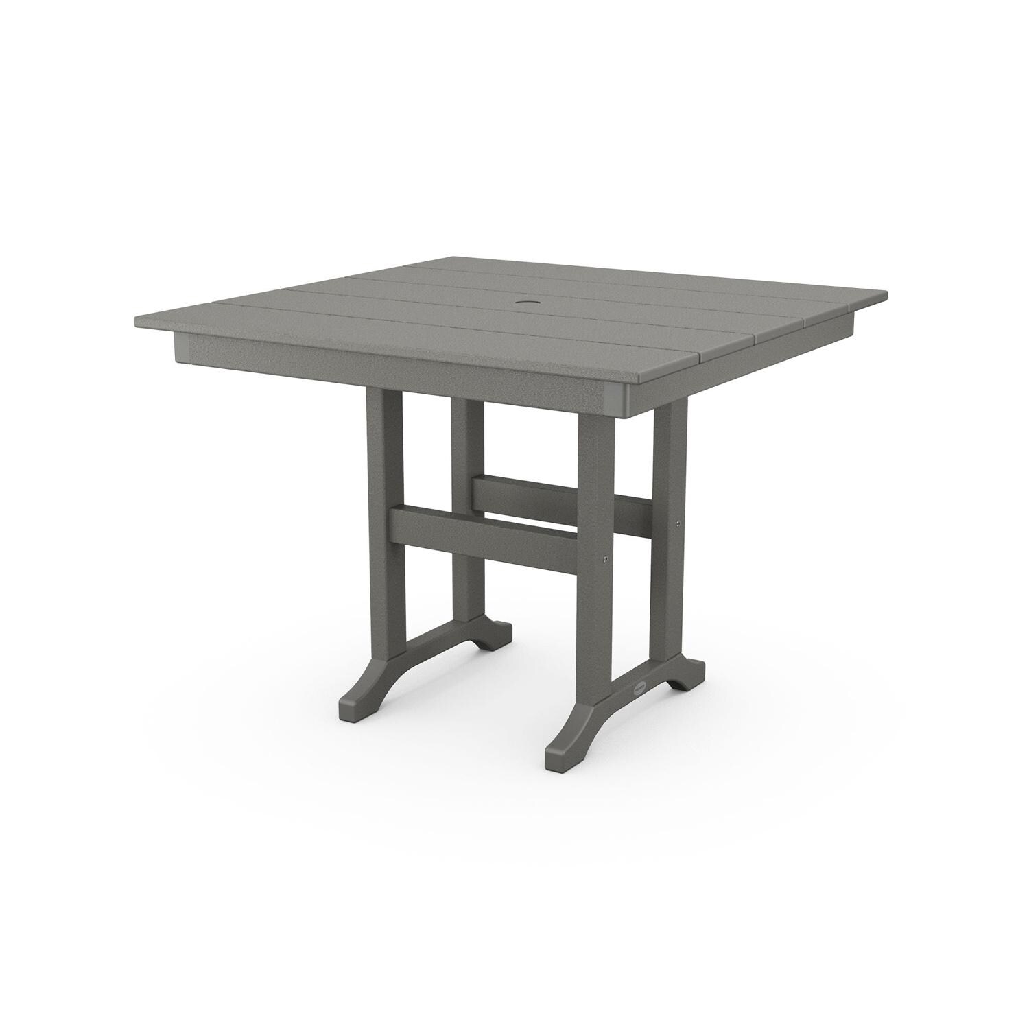 POLYWOOD 37-Inch Farmhouse Dining Table - Slate Grey