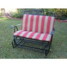 International Caravan Maui Wrought Iron Double Patio Glider - Black image