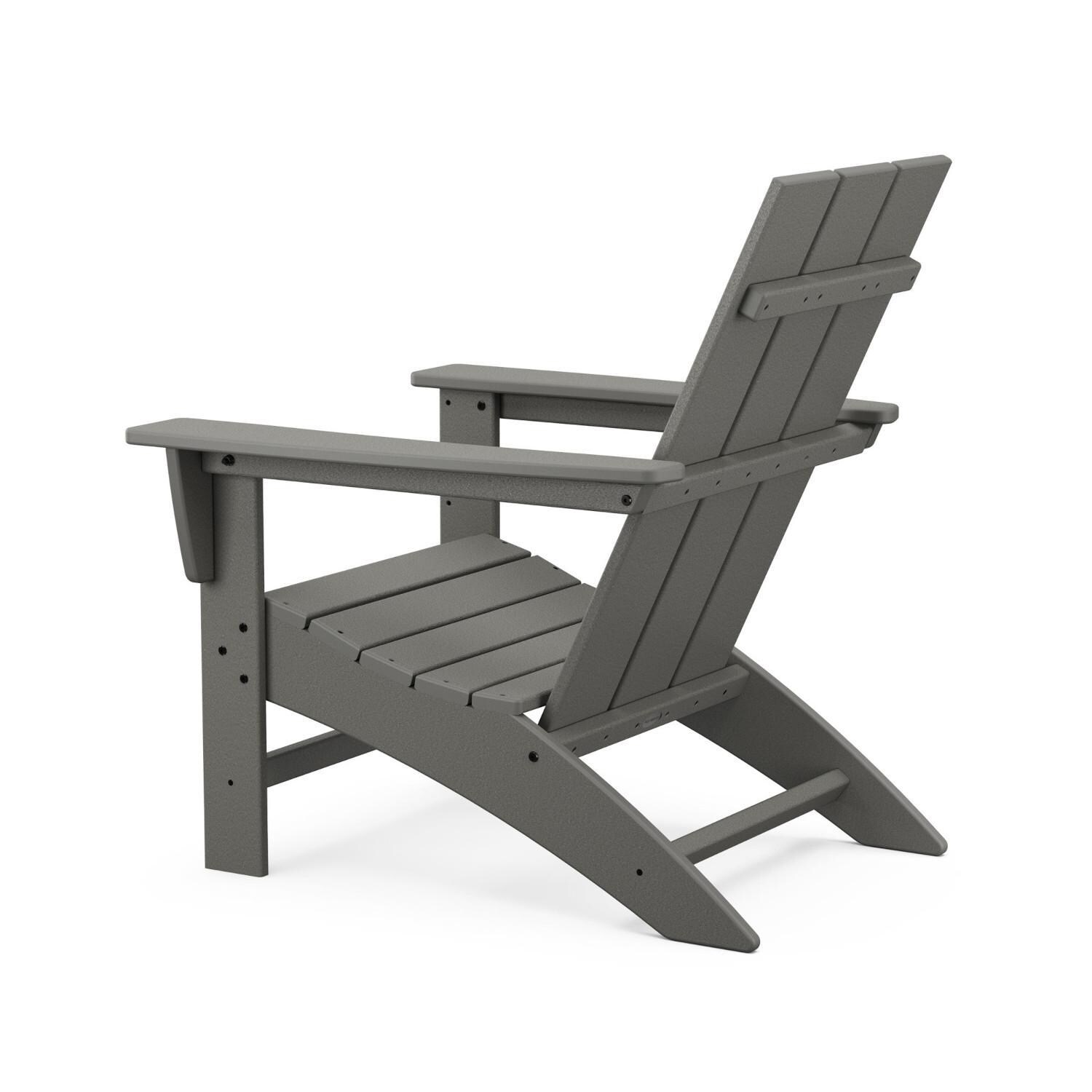 POLYWOOD Modern Slate Grey Adirondack Chair - Rear View thumbnail
