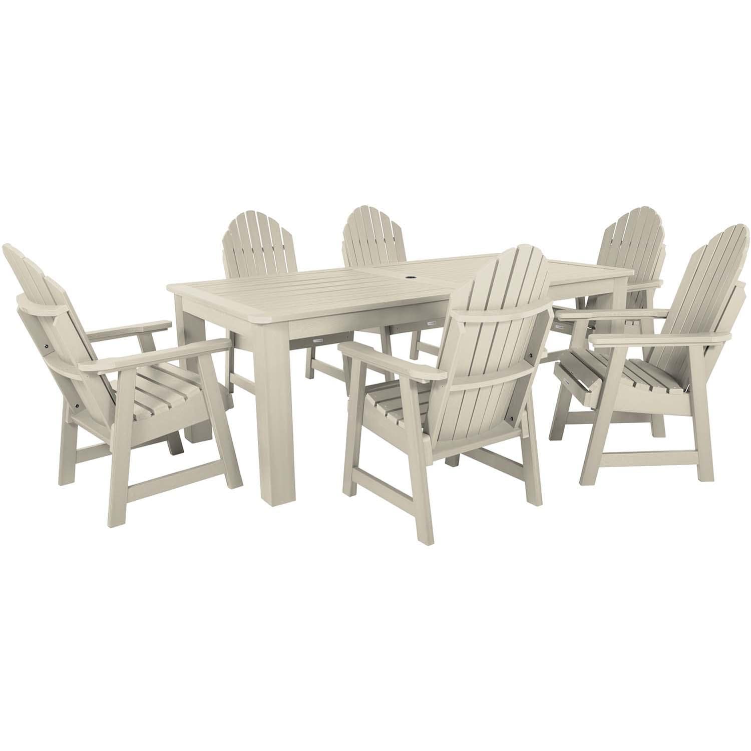 Dream Bay 7 Pc Recycled Plastic Dining Set In Whitewash by Lakeview - White Background thumbnail