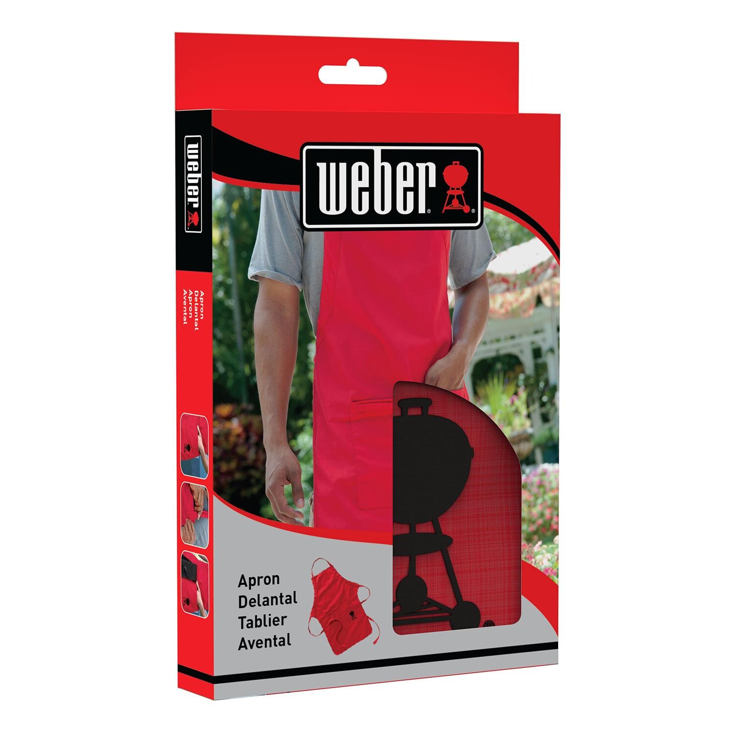Weber 6534 Red Cooking Apron - Packaging - White Background thumbnail