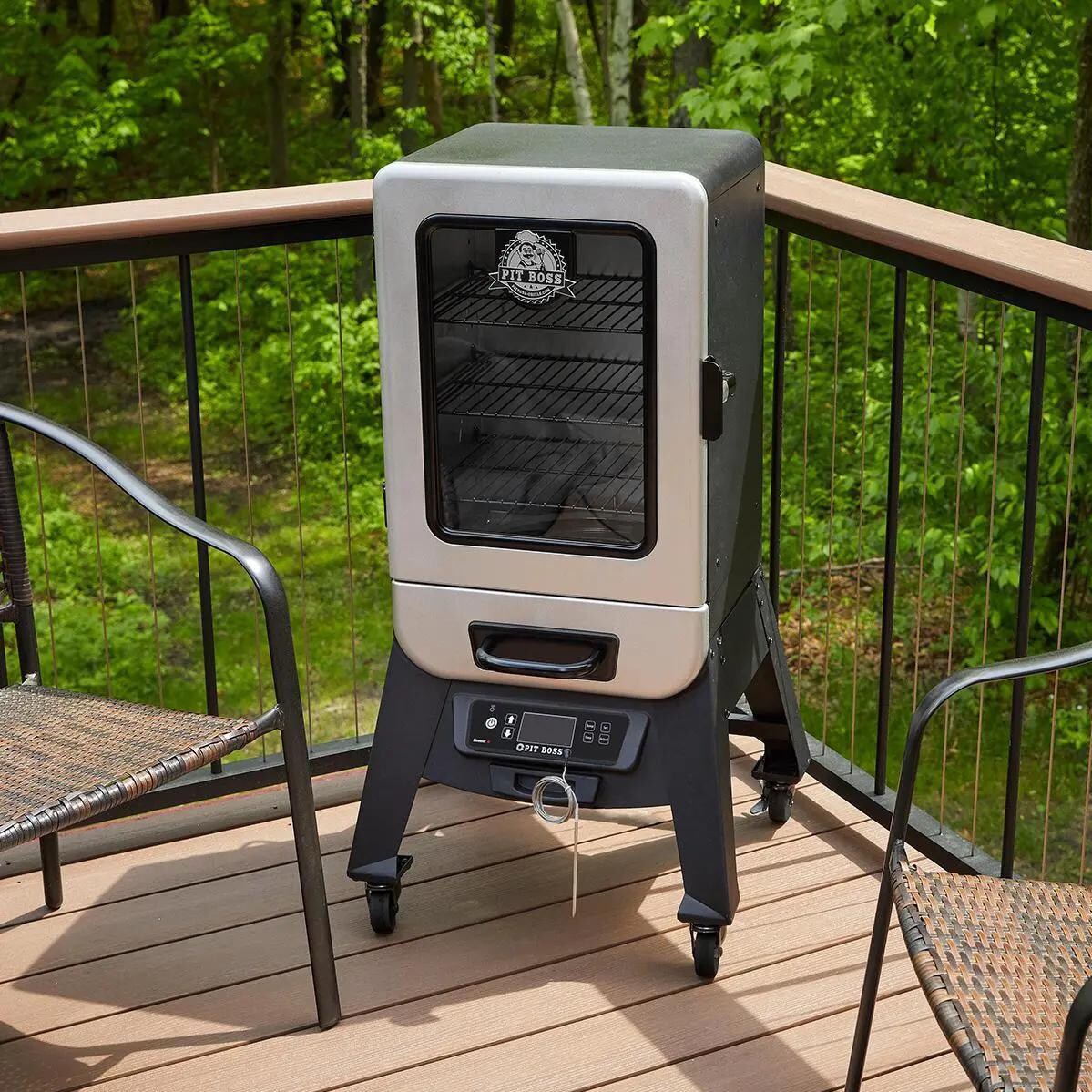 Pit Boss - 77221 - Silver Star 2 Series 2.2 Cu. Ft. Vertical Digital Electric Smoker w/ Window - Lifestyle View thumbnail