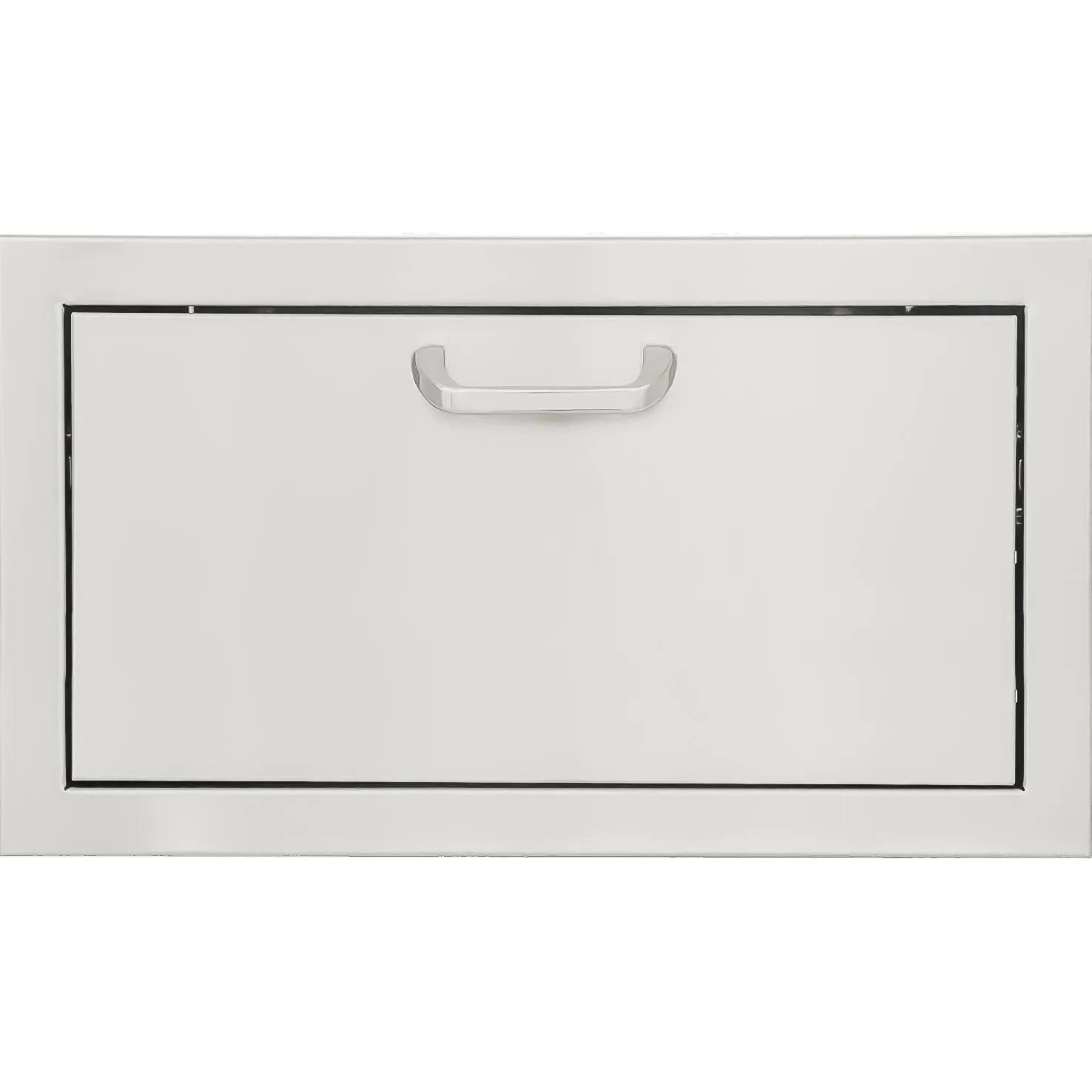 BBQGuys Signature 30 X 15-in Contempo/Traditional Stainless Steel Single Access Drawer - Traditional - White Background thumbnail