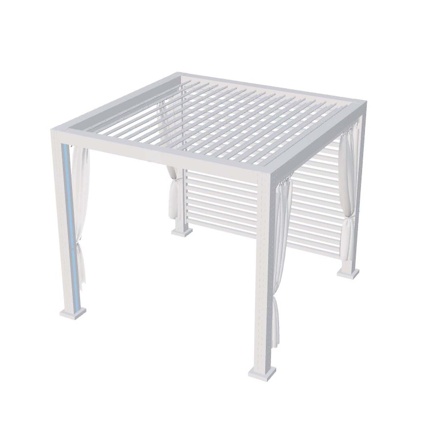 10 - x10 - Cabana in White w/ White Louvers by Lakeview Outdoor Designs - White Background thumbnail