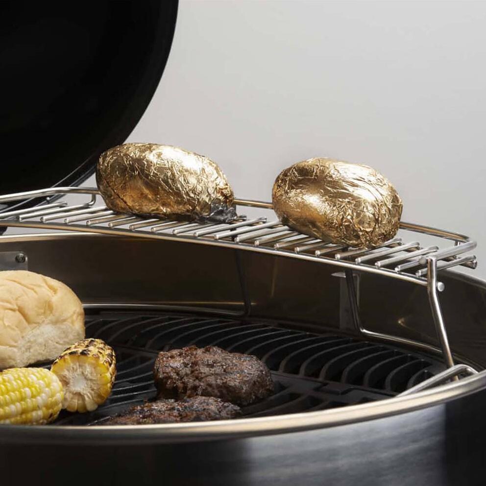 Napoleon 71022 Warming Rack for Charcoal Kettle Grills - Making Potatoes - White Background thumbnail