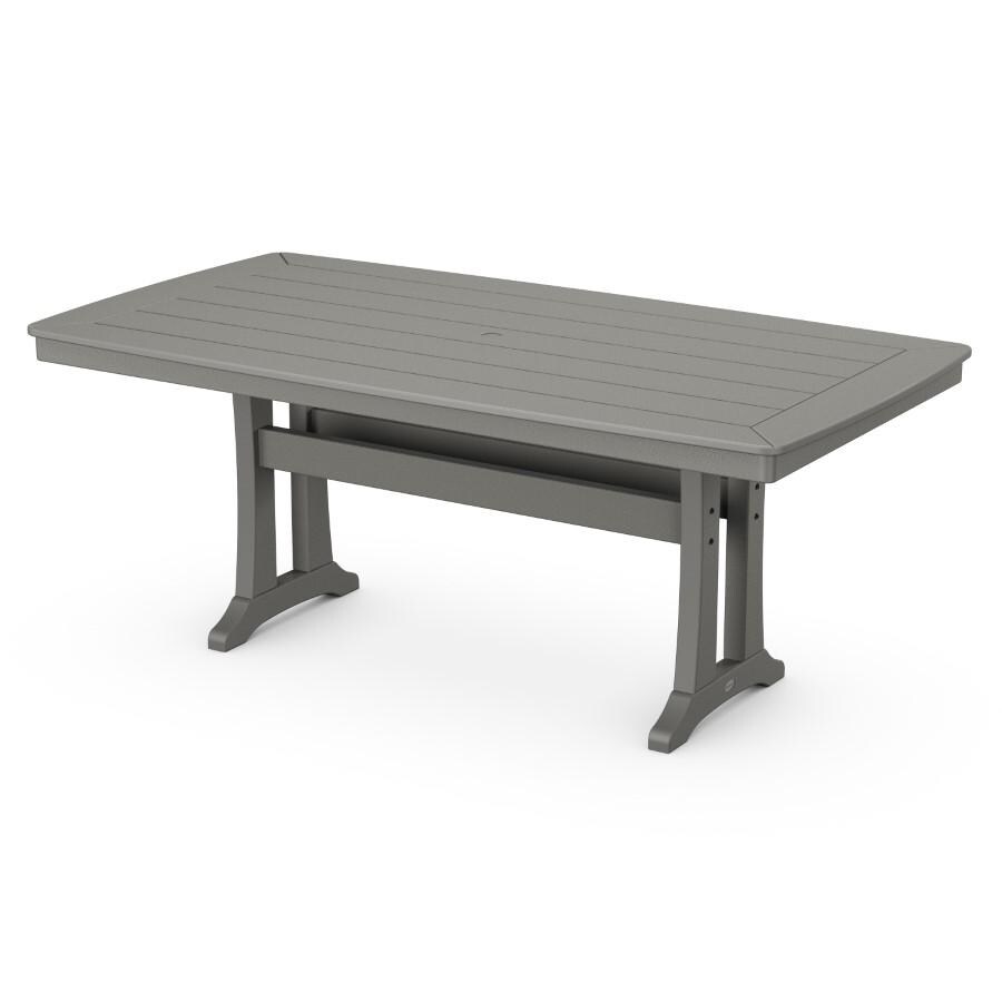 POLYWOOD Nautical Trestle 38" x 73" Dining Table in Slate Grey thumbnail