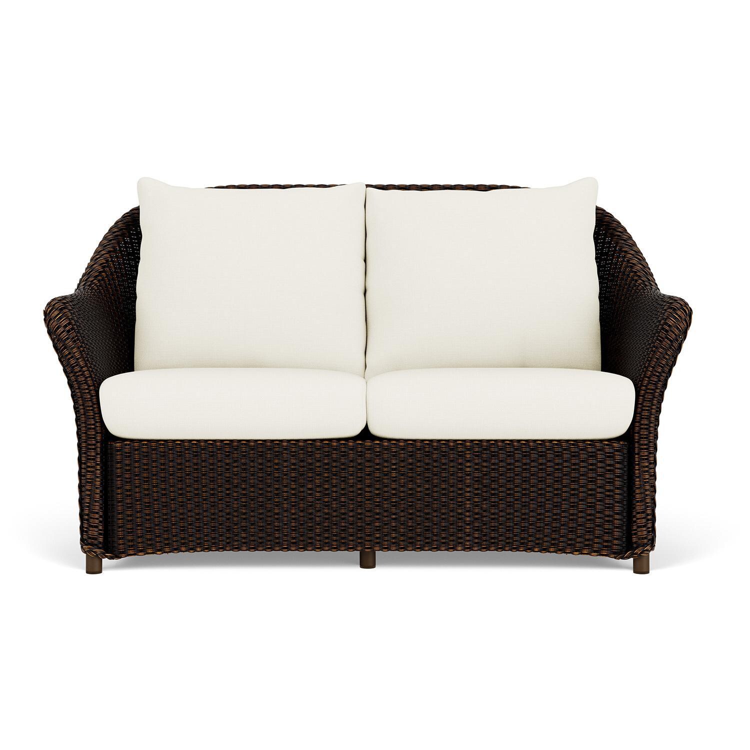 Weekend Retreat Lloyd Loom Loveseat in Mink/Sailcloth Salt by Lloyd Flanders