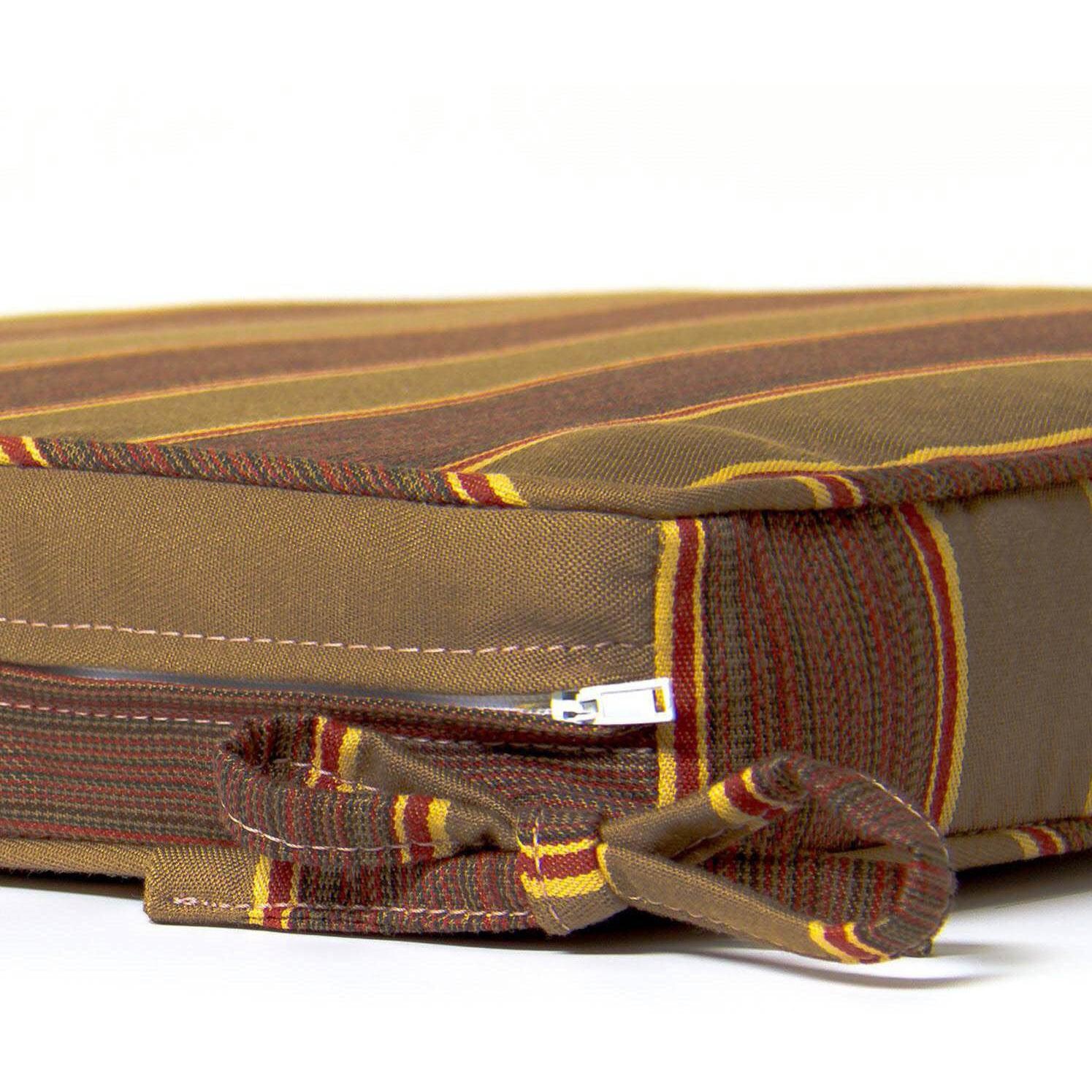 Extra Large Replacement Seat Cushion With Piping - Zipper and Tie Detail thumbnail