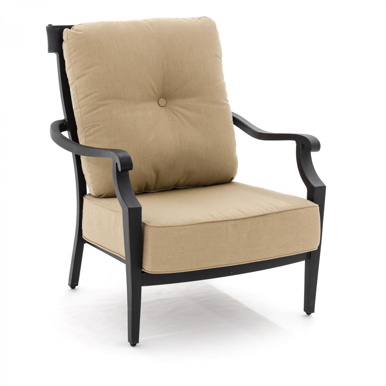 Sunbrella Canvas Heather Beige Medium Outdoor Replacement Club Chair