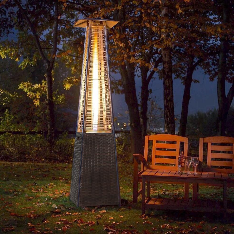 RADtec TF-WBD 89-Inch Tower Flame Patio Heater - Dark Brown Wicker - Residential thumbnail
