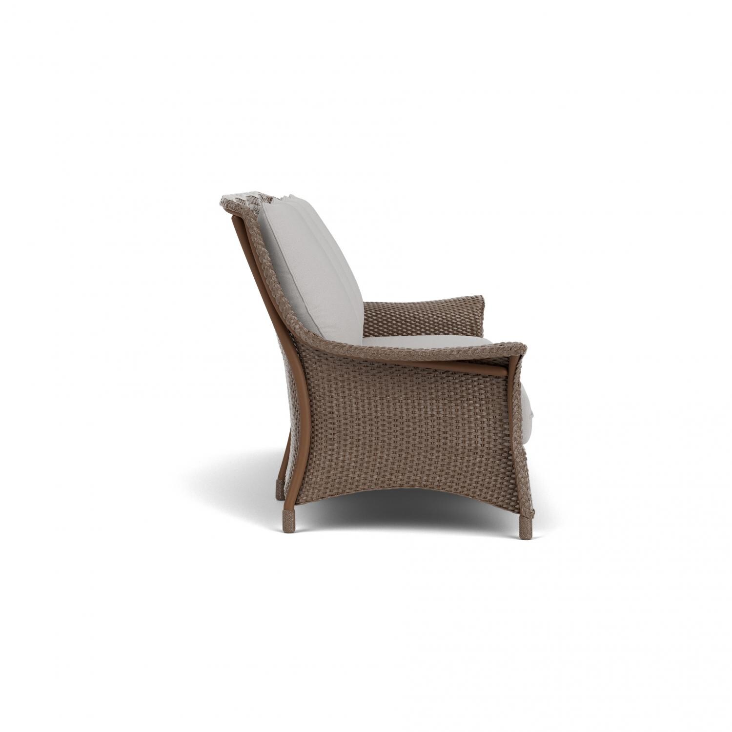 Lloyd Flanders Mandalay Sofa In Bark Finish With Tundra Dove Fabric - Side thumbnail