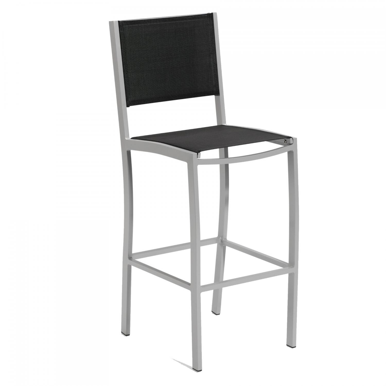 Travira Aluminum Patio Bar Stool - Black Sling thumbnail