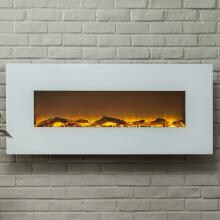 Touchstone Home Products Onyx 50-Inch Wall Mount Electric Fireplace With Ivory Glass Surround - 80002 image