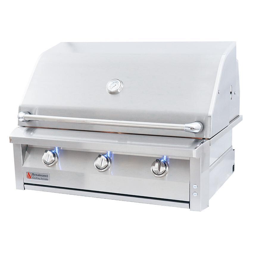 American Renaissance Grill by RCS ARG36 LP 36-Inch 3-Burner Built-In Propane Gas Grill - Side View thumbnail