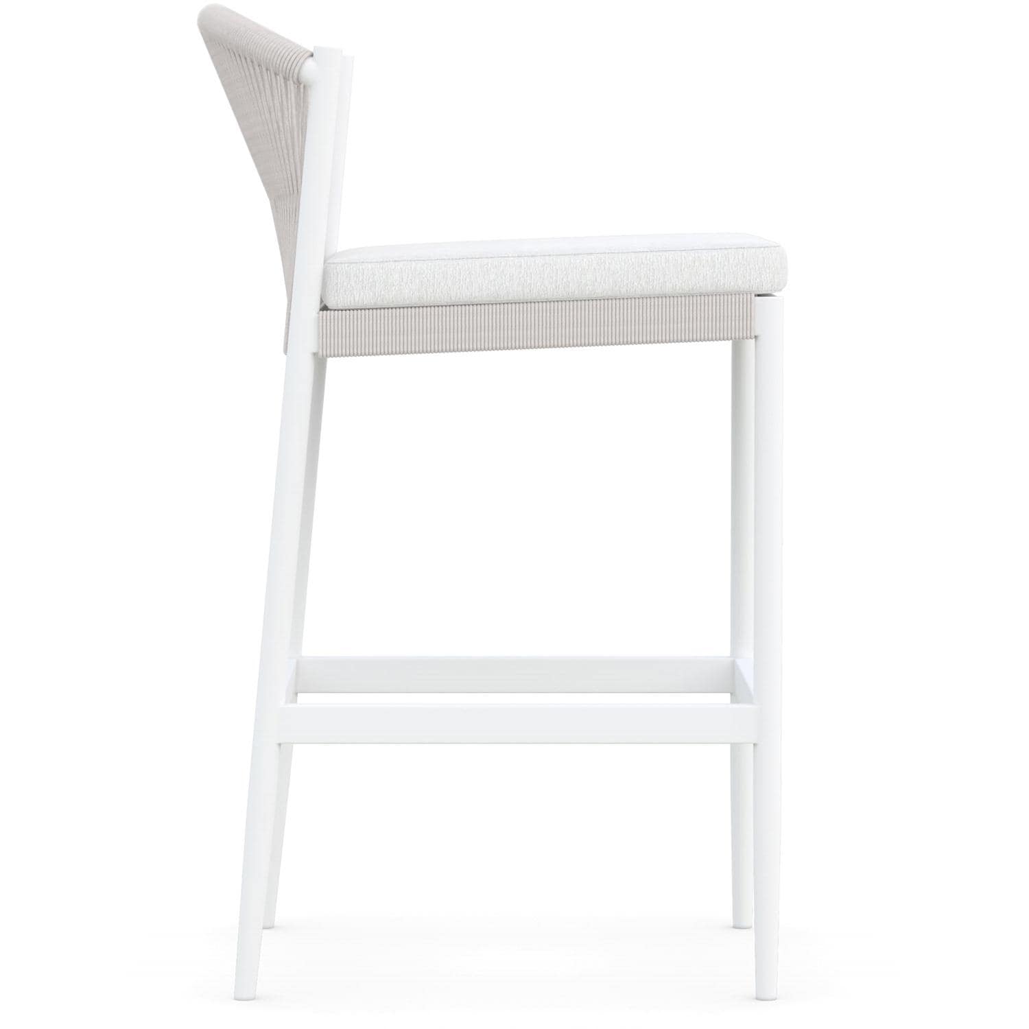 Azzurro Living Catalina Woven Rope Bar Stool in Sand/Cloud - Side - White Background thumbnail