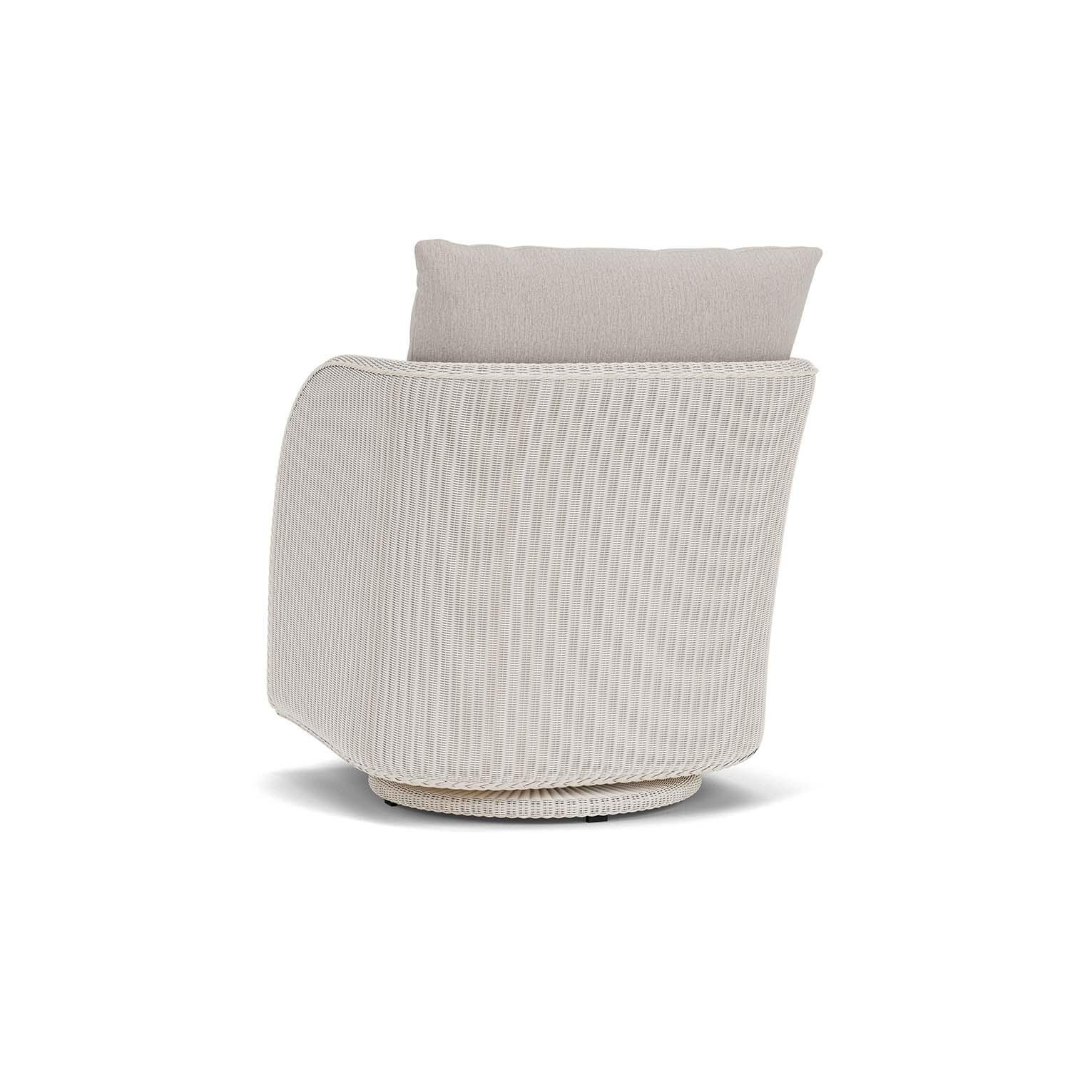 Lloyd Flanders Essence Swivel Glider Lounge Chair W/Remy Cloud Fabric - Antique White Finish - Back Left thumbnail
