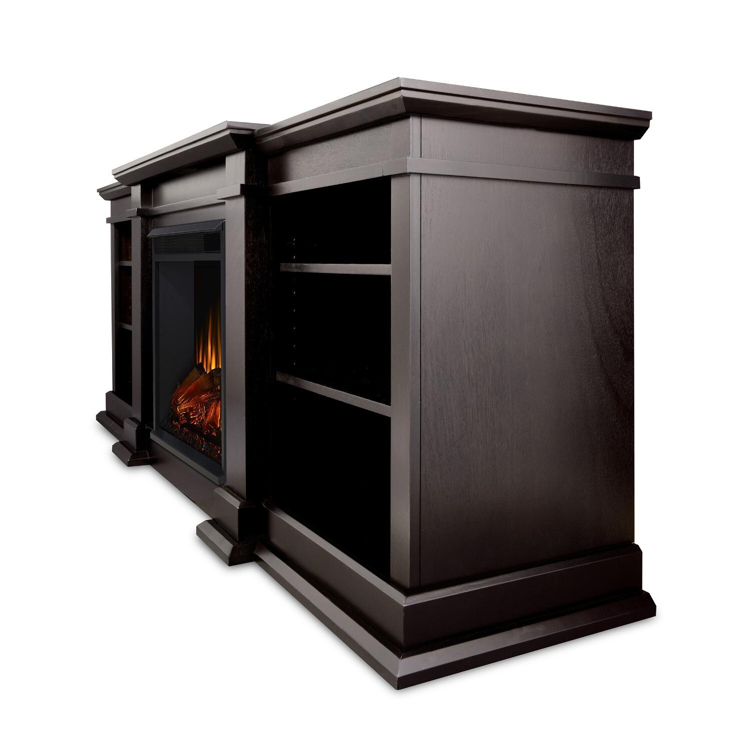 Real Flame - G1200E-DW - Fresno 71-Inch Electric Fireplace Entertainment Center - Dark Walnut - Side View thumbnail