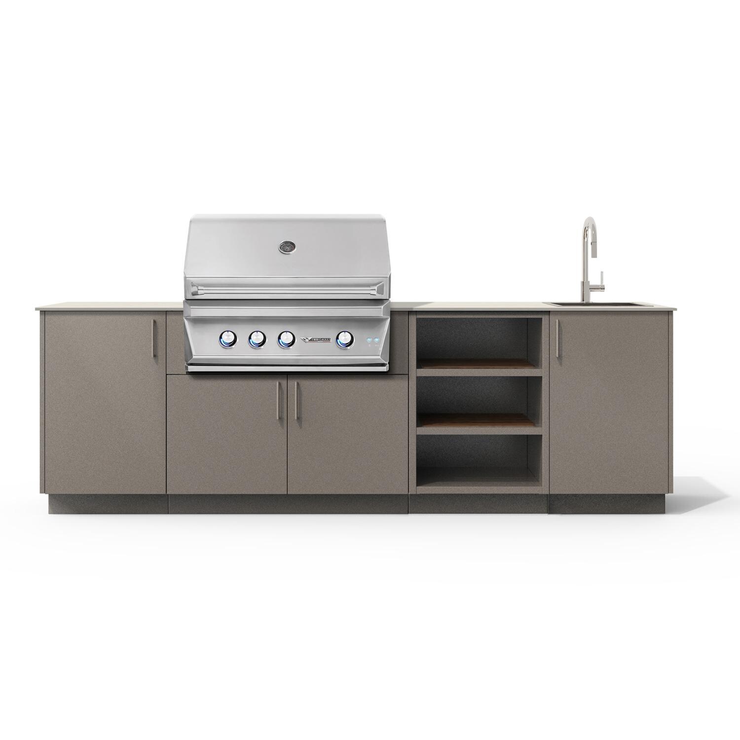 Urban Bonfire B-Mist-36-TwinEagles-Danae-Clay Mist 36 Outdoor Kitchen w/ Twin Eagles Propane Grill, Danae Countertop & Clay Finish thumbnail