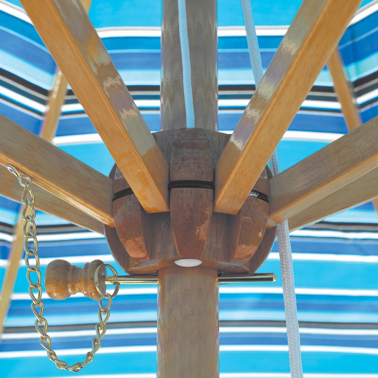 Galtech 9 Ft Wood Patio Umbrella With Pulley Lift Light Wood Bbqguys