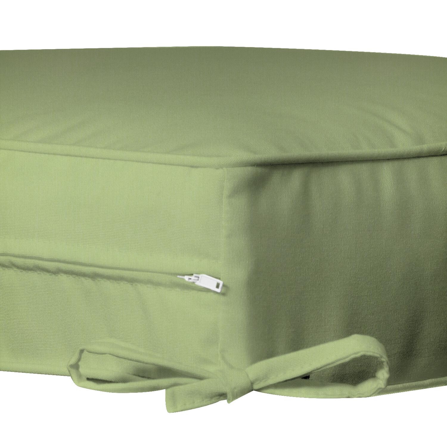 Sunbrella Canvas Parrot Large Outdoor Replacement Ottoman Cushion W/ Piping By UltimatePatio.com - Zipper and Tie Detail thumbnail