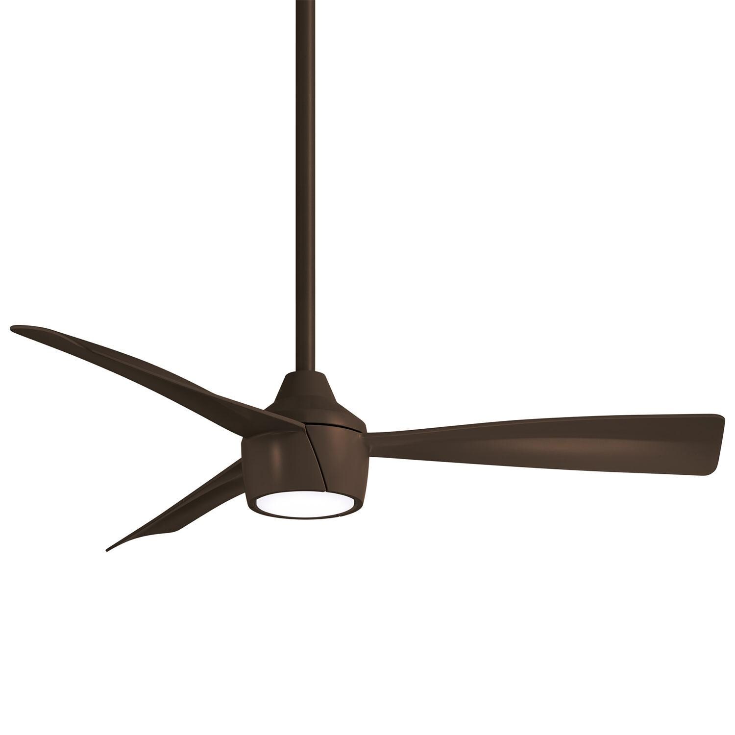 Minka-Aire SKINNIE 44-Inch 3 Blade Outdoor LED Ceiling Fan in Oil Rubbed Bronze with Remote Control - F625L-ORB