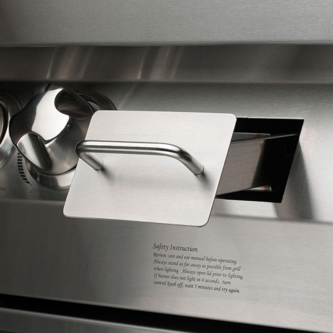 Vintage VBQ30G-L-1-KIT 30 Inc Liquid Propane Gas Grill with 2-Door Cart - Wood Chip Tray - Detail thumbnail